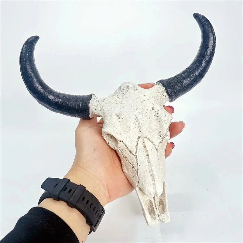 Antler Skull Wall Mount Rustic 3D Head Sculpture Nordic Decor For Living Room Cabin Office Halloween Gothic Gift For Him Vue