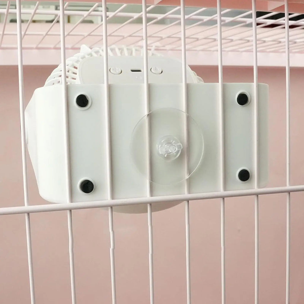 No-Drill USB Rechargeable Bunny Cooling Fan, Portable Summer Breeze for Hamster Gerbil Chinchilla, Small Pet Cage Clamp Fan Vue
