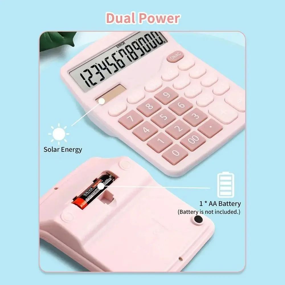 12 Digits Electronic Calculator Solar Calculator Dual Power Supply Calculator for Home Office School Financial Accounting Tools Vue