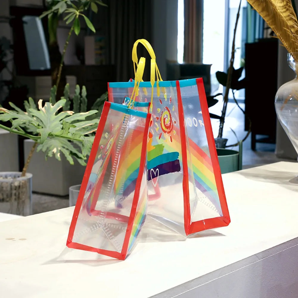 PVC Transparent Rainbow Shoulder Bag Waterproof Beach Swimming