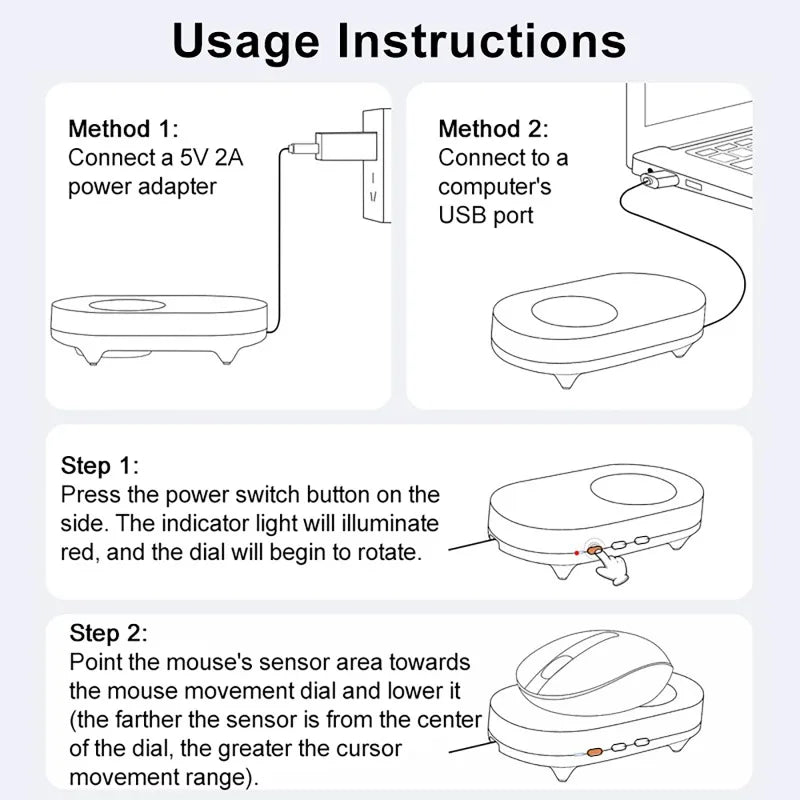 Rotary Mouse Shaker Anti-Sleep Automatic Movement To Prevent Computer Lock Screen Virtual Mouse Mover for Computer Awakening Vue