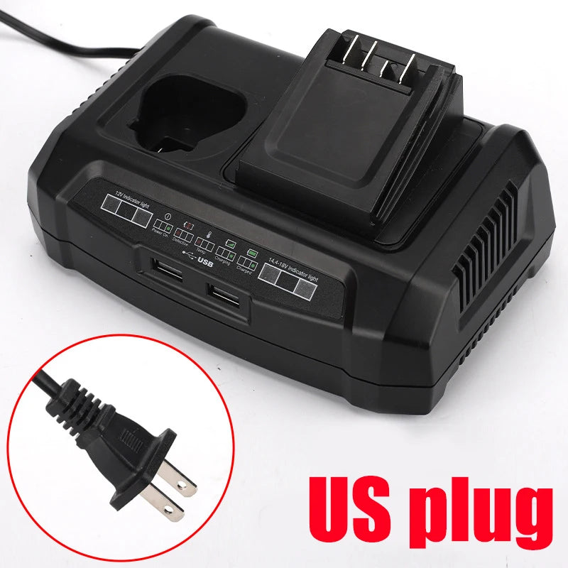 Portable Dual-Port Charger Power Tool Battery Charger Compatible with For Bosch 10.8V–20V Li-ion Batteries Fast Charging Station Vue US plug