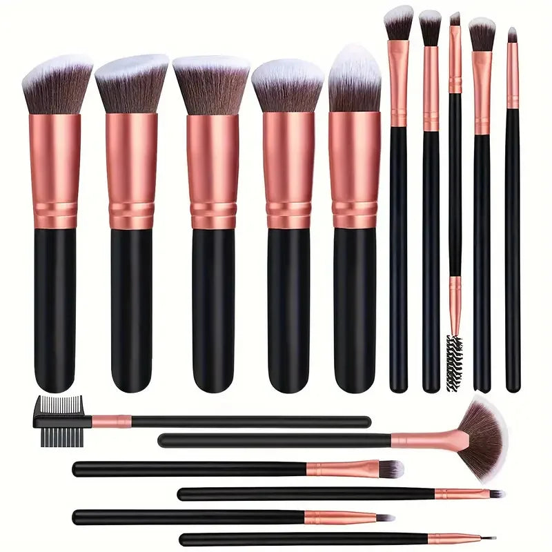 Premium Makeup Brushes Set Portable Travel Soft Eye Shadow Brush Foundation Powder Eyelash Concealer Blush Make Up Brush Set Vue AMZ-16PK