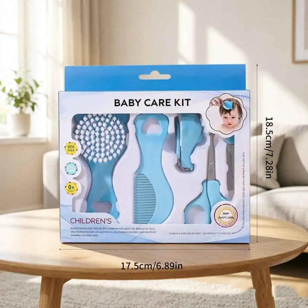 Baby Care Essential Kit Bristle Soft Infant Comb 5 Piece Grooming Set Cartoon Design Gentle Hair Brush Safe Vue