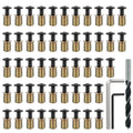 ABKW-50 Sets 1/4-20 X 19/32" Threaded Insert And Bolt For Wood, Hex Socket Drive Furniture Screw Nut Assortment Kits Vue As Shown CN