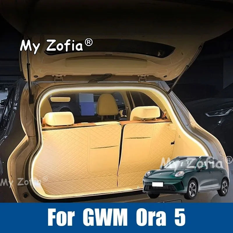 Car Trunk LED Light Ambient Interior Decorative Lamp Cargo Area Glow Light Protective Accessories For GWM Ora 5 2025 2026 2027 Vue