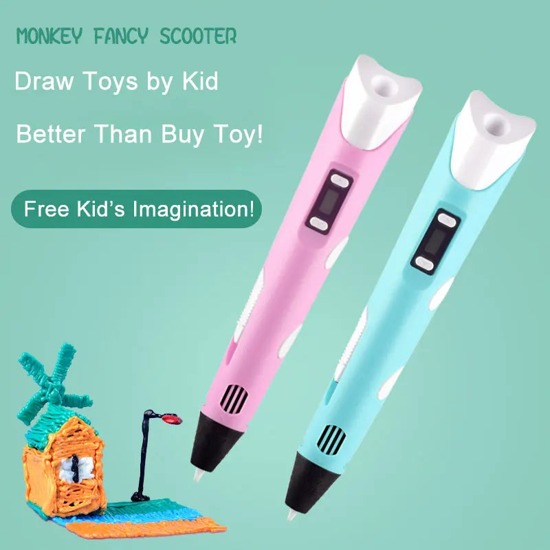 40 Colors 3D Printing Pen Kids 1.75mm PLA Filaments Children 3D Doodle Pen DIY Drawing Pens Boys Girls Birthday Gifts Vue