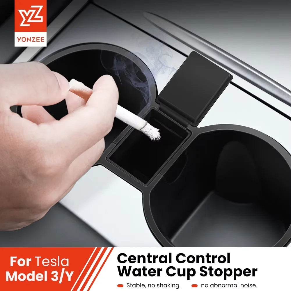 YZ For Tesla Model 3 Model Y Water Cup Holder Stand Bracket For Tesla 2021 Model3 Ashtray ModelY Central Control Accessories Vue