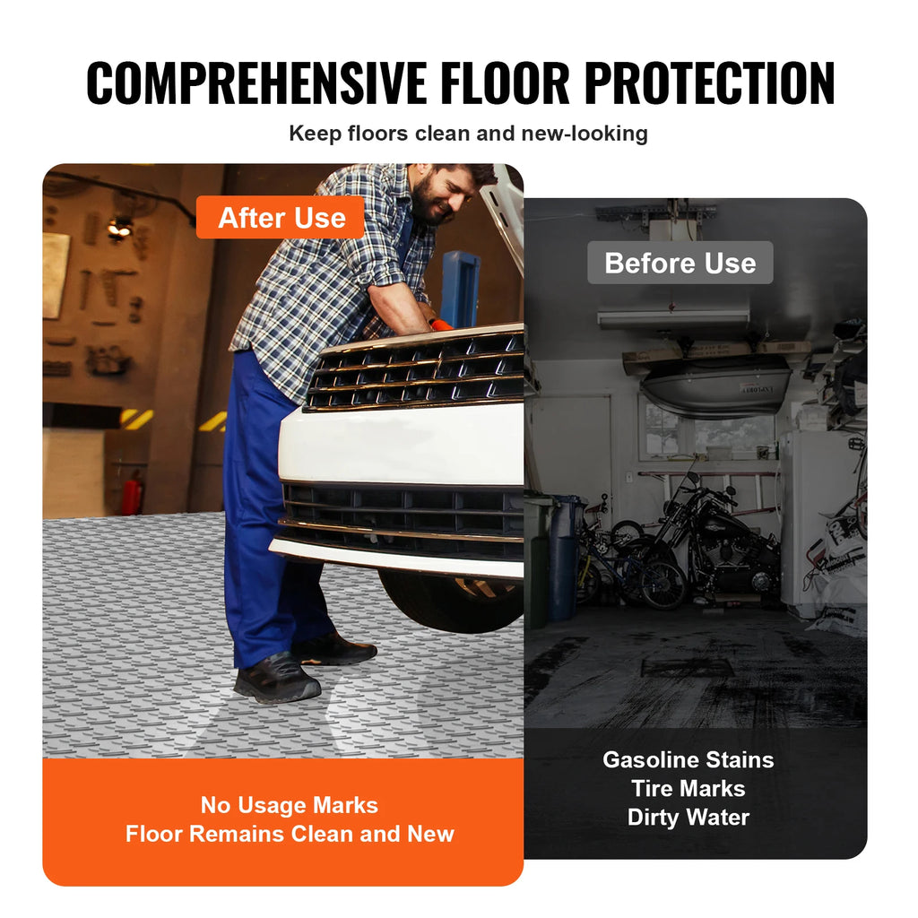 Interlocking Garage Floor Tiles – Non-Slip Heavy-Duty PP, 25 Sq Ft Interlocking Floor Tiles Vue