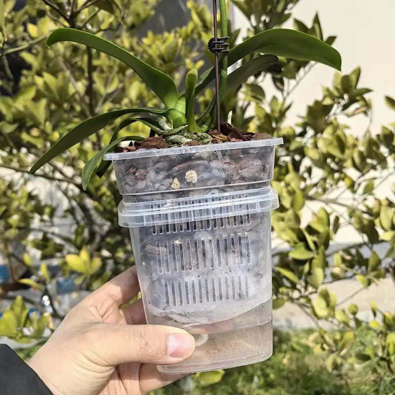 Self Watering Flowerpot Double-Layer Pots For Plants Nursery Pots With Holes Garden Automatic Absorbing Water Root Control Pots Vue