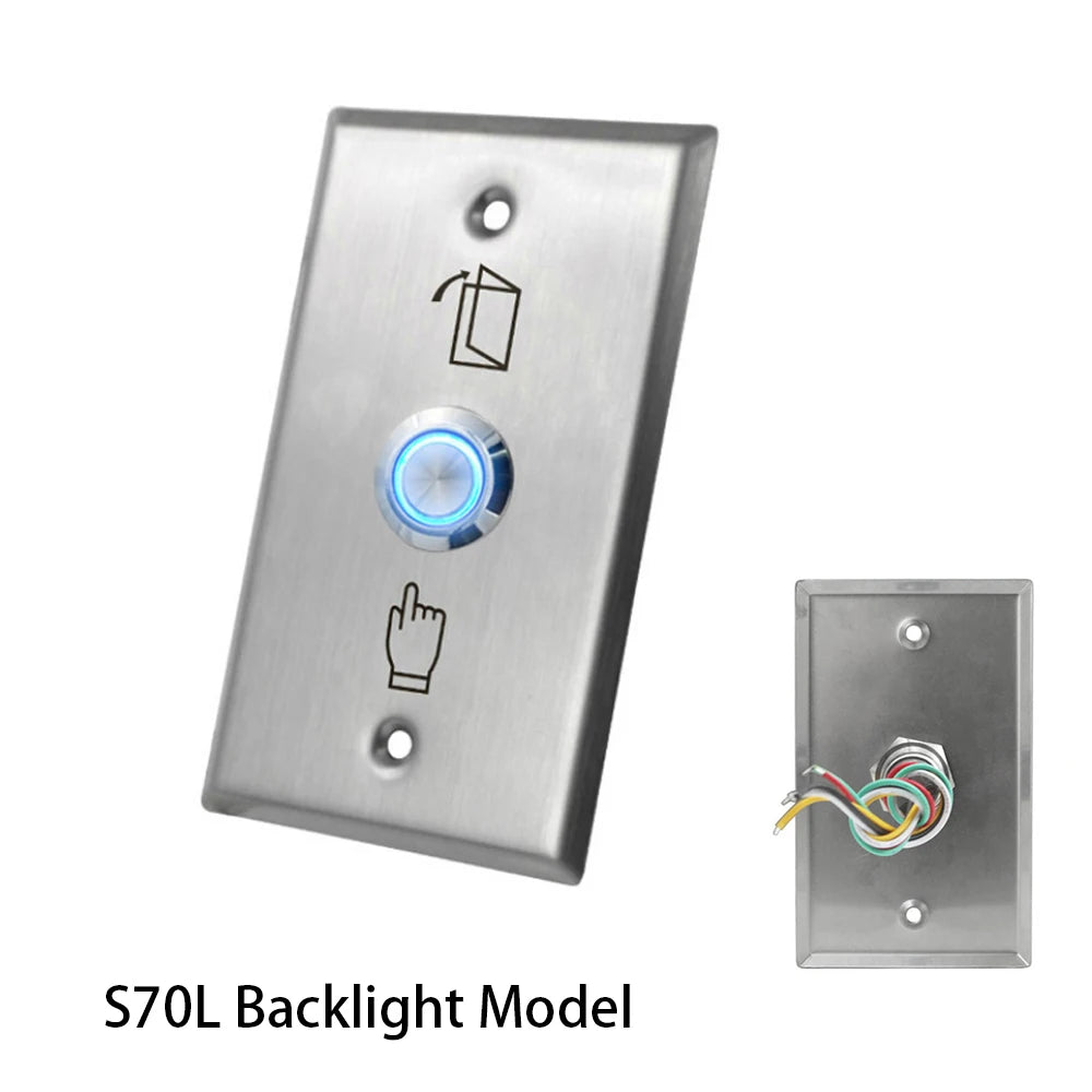 S50L Backlight Stainless Steel Exit Button Push Switch Door Sensor Opener Release for Magnetic Lock Access Control S70L Vue