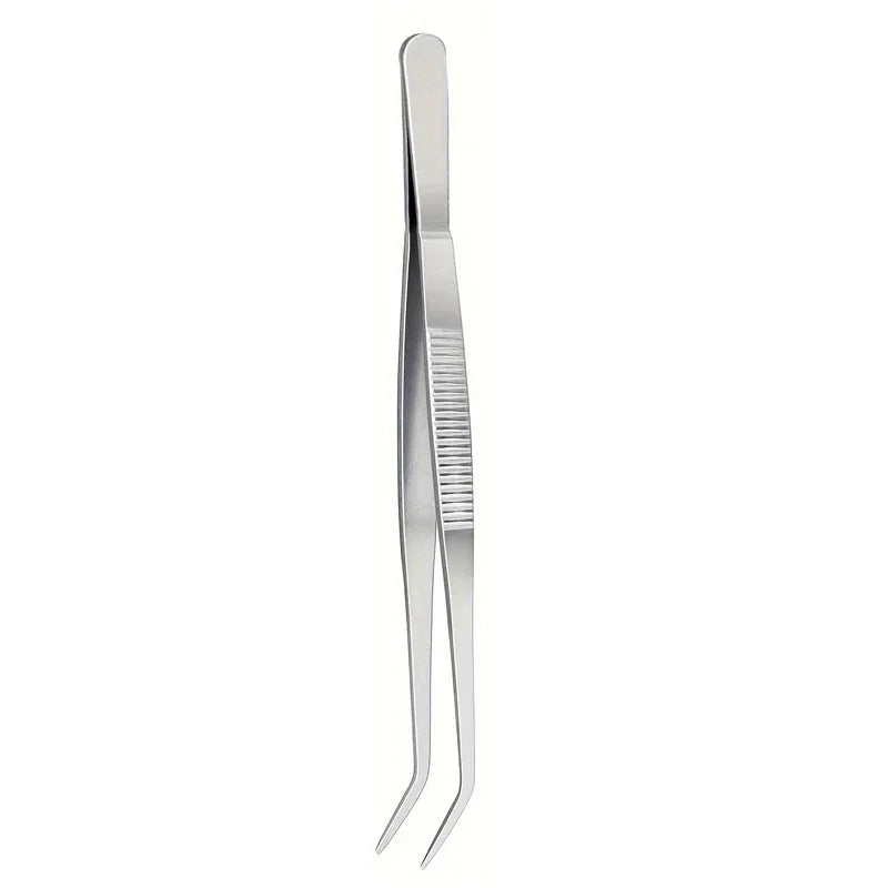 Tweezers Precision Kitchen 1pcs Cooking Plating Tweezer Stainless Steel Curved Tongs for Baking Decorating Beauty Vue seven