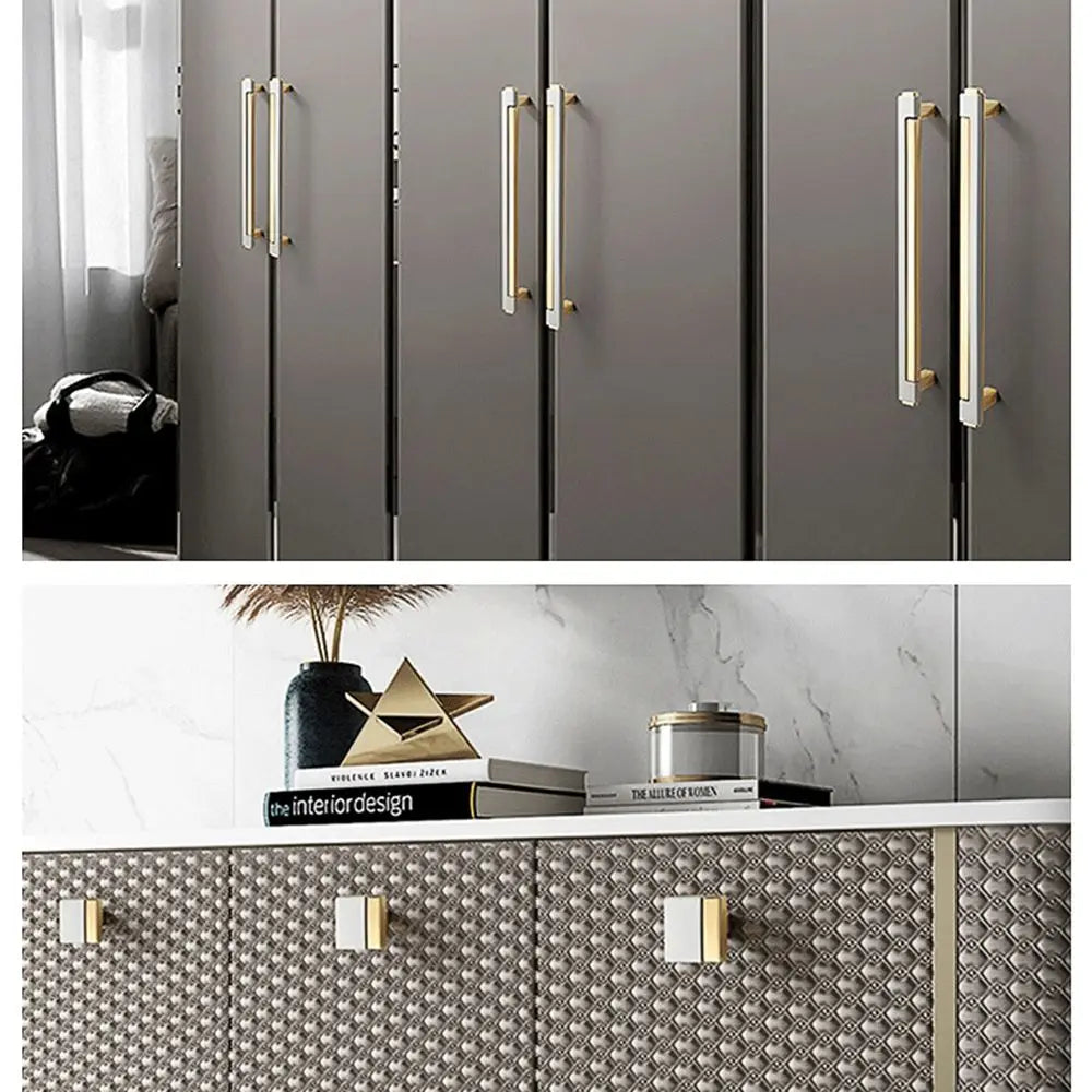 Gold Chrome Fashion Wardrobe Home Improvement Kitchen Drawer Handles Furniture Hardware Door Pulls Cabinet Knobs Vue