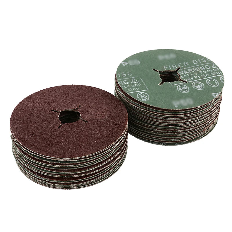 50PCS 115mm Cross Hole Sandpaper P24/36/40/60/80/120 Grit Polishing Grinding Sheet Grinding Sanding Disc for Grinder Machine Vue P120