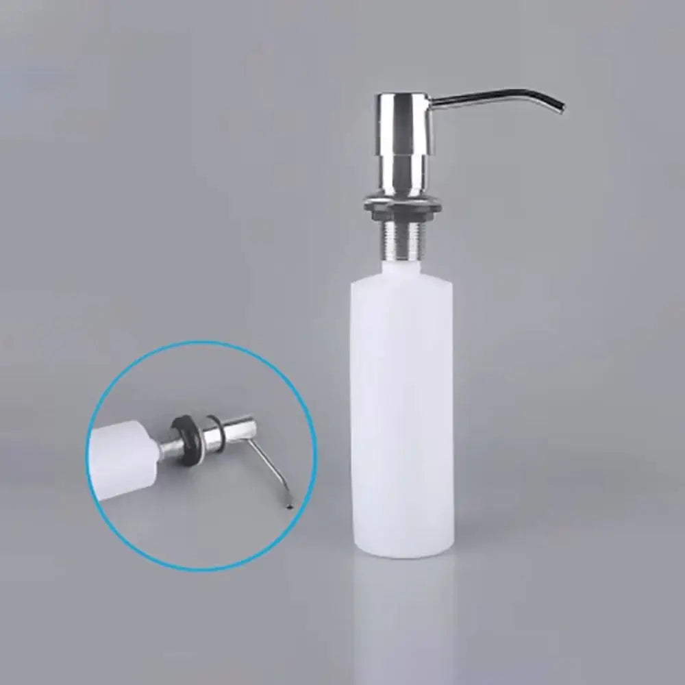Brushed Nickel Sink Soap Dispenser Built-in Design 360° Free Rotation Built-in Soap Dispenser Acid-resistant Alkali-resistant Vue