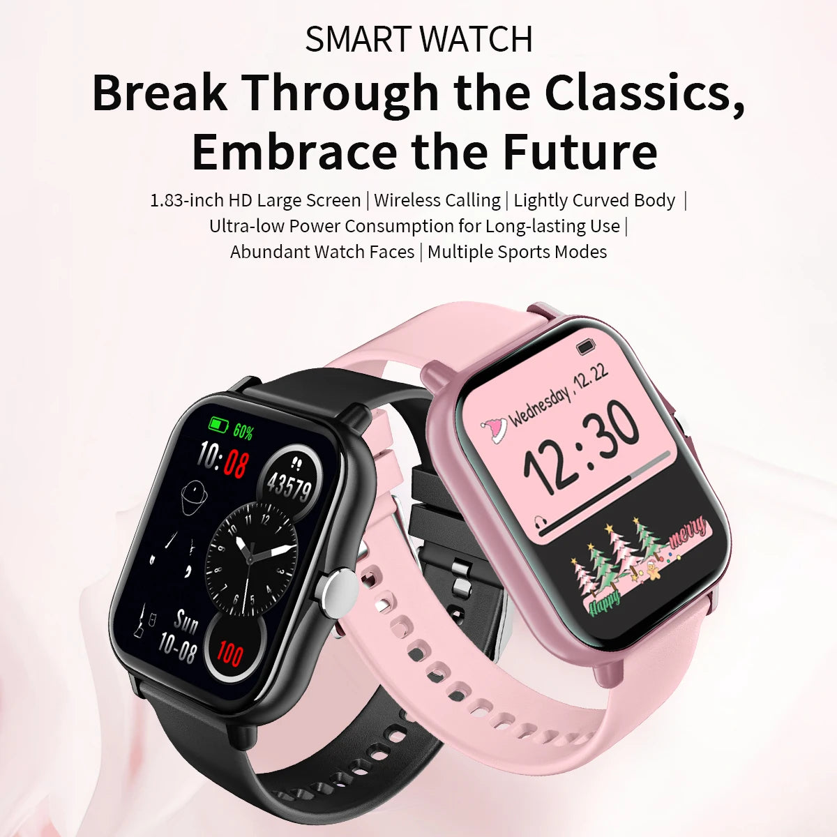 New Smartwatch BT Call Health&Sleep Monitoring 1.83''HD Screen Kids Smart Watch Waterproof Fashoin Sports Bracelet For Women Men Vue