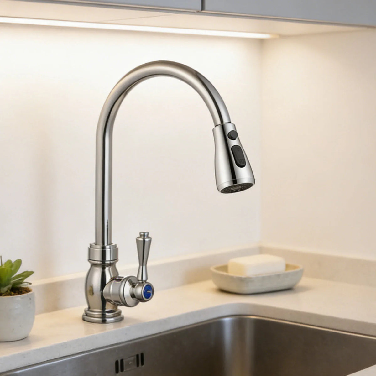 Pull-Out Kitchen Faucet Spray Head – 3-Mode Water Saving Faucet Spray Head Vue