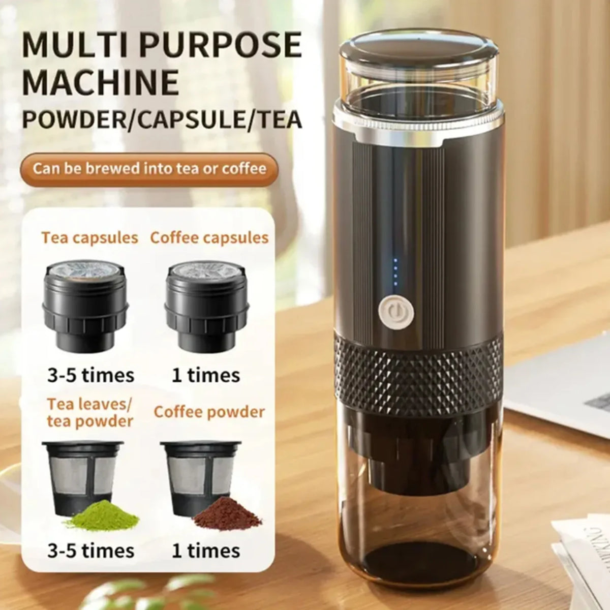VIHAM Portable Rechargeable Espresso Maker for Travel & Camping Portable Espresso Maker Vue