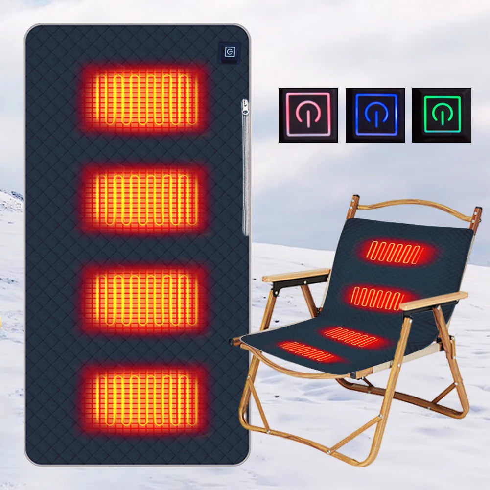 5V USB Heating Pad Electric Heated Blanket Rechargeable Cold Resistant 3-Level Temperature Outdoor Camping Heated Electric Mat Vue