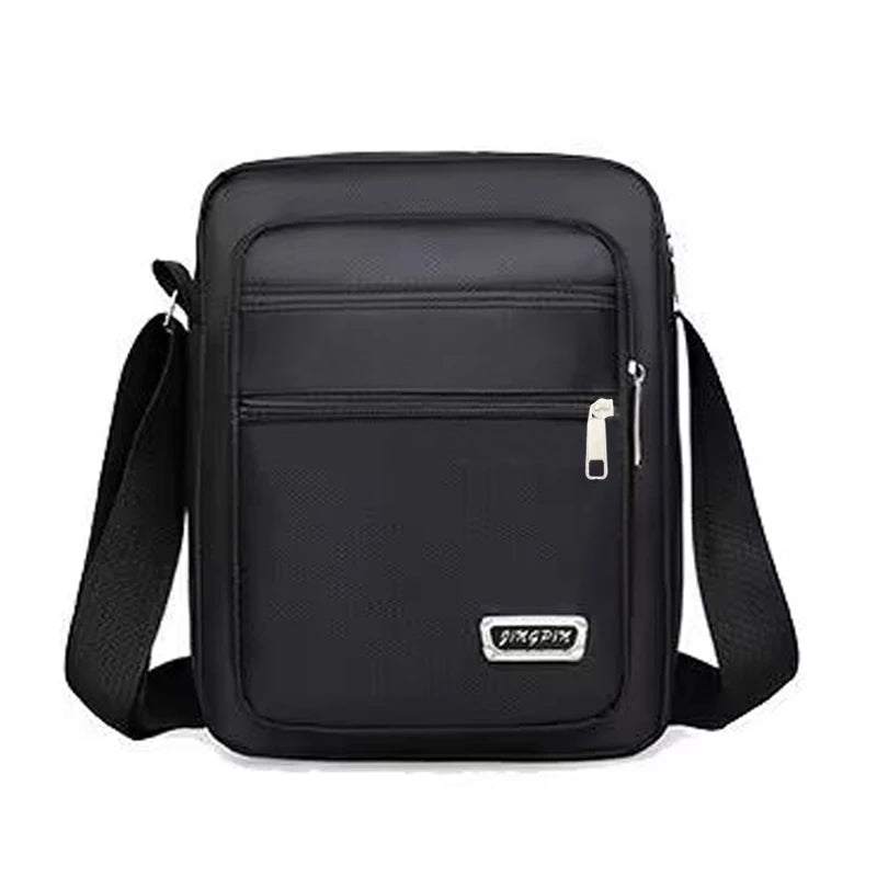 Neutral Shoulder Bag Men Women Multiple Pockets Made Nylon Material
