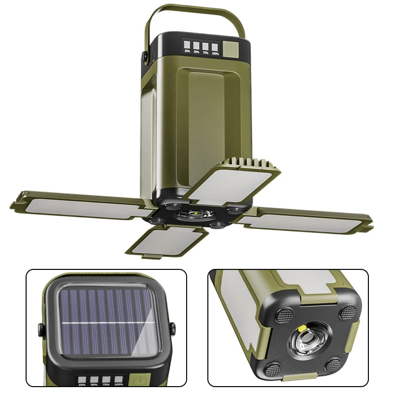 Foldable Solar Camping Lantern & Power Bank | 500lm LED Solar Camping Lantern Vue