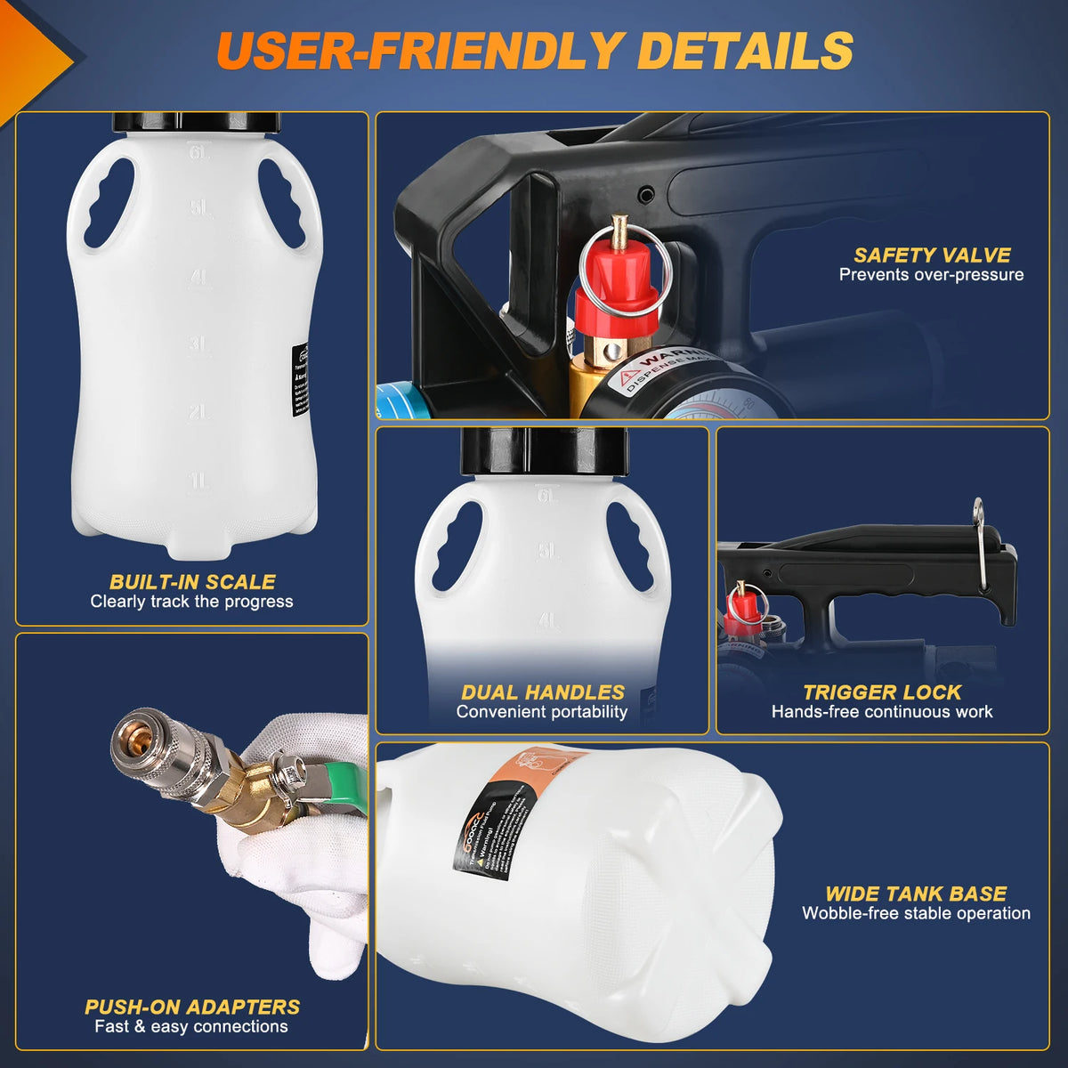 Transmission Fluid Pump Kit 6L Automotive Pneumatic Oil Fluid Extractor ATF Refill Dispenser Transfer Pump with 15 ATF Filler Adapters 1.6 Gal 2 Ways Vacuum Fluid Evacuator Oil Change Tool Set Vue