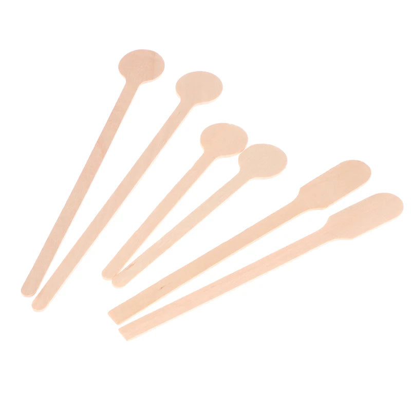 100/50Pcs Coffee Sticks Disposable Wooden Coffee Stirrers Hot Cold Drinking Stir Beverage Stir Sticks Biodegradable Utensils Vue
