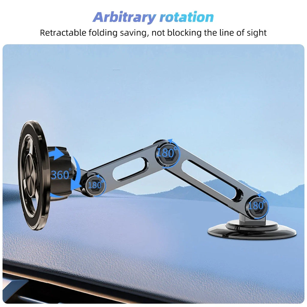 360° Rotate Metal Holder Strong Magnetic Car Phone Holder Foldable Phone Stand Air Vent Magnet Mount GPS Support For Phone Vue