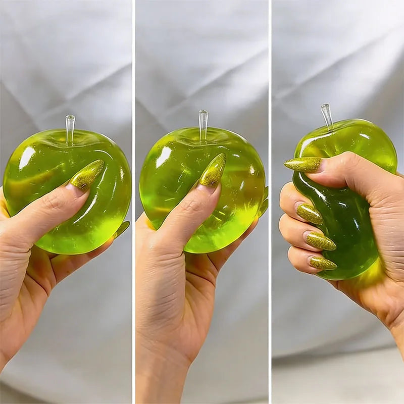 Green Apple Squishy toys Peanut Butter Fidget Toy Stress Crunchy Squeeze Buttery-Soft Feel ASMR Sensory Anti Stress Adults Toys Vue