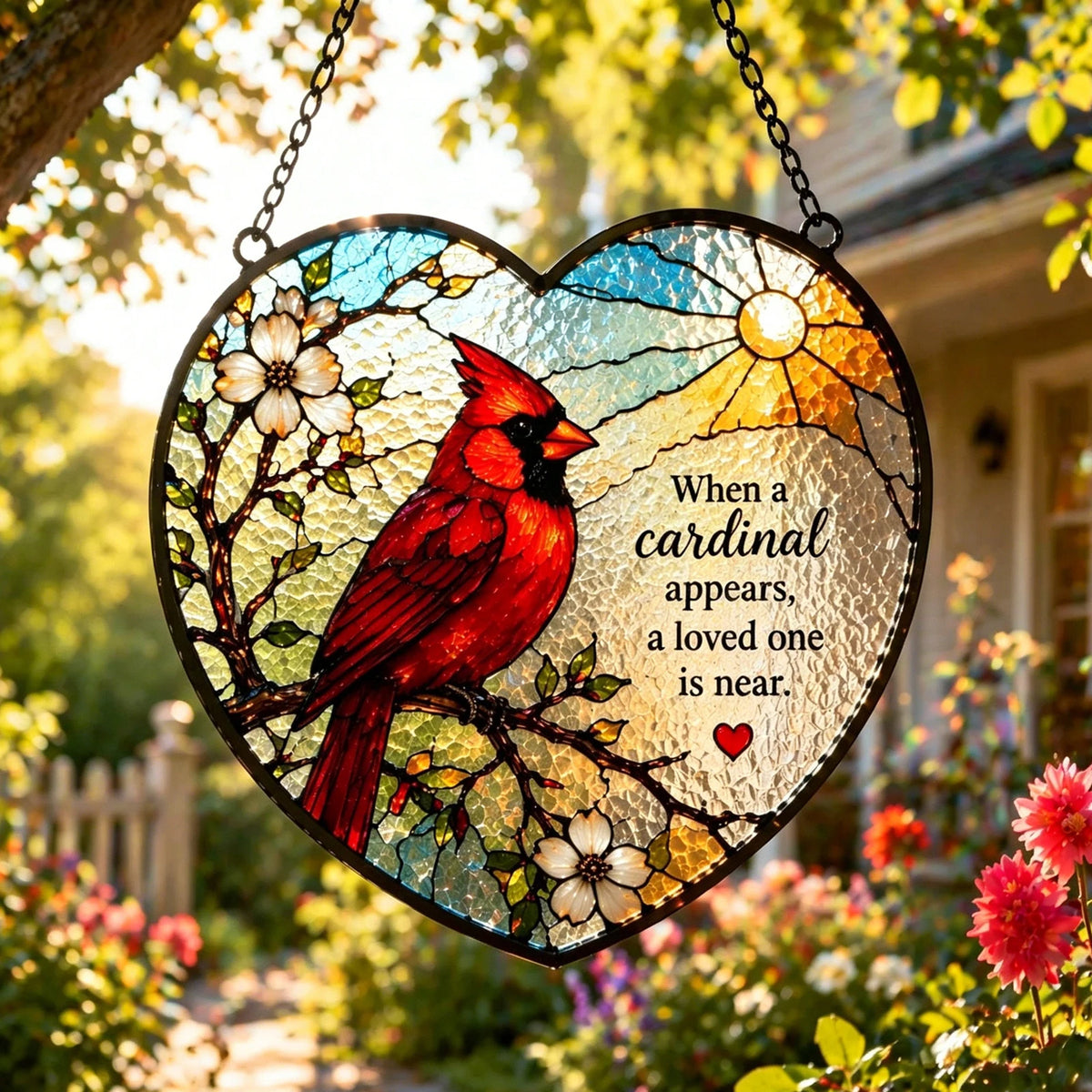 Red Bird Hanging Suncatchers Easy To Install Window Hanging Ornament for Home Garden Party Wedding Housewarming Gifts Vue