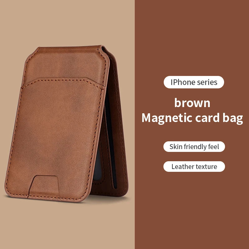 Luxury For Magsafe Magnetic Leather Wallet Holder Case For iPhone 16 15 14 13 12 Pro Max Card Holder Phone Bag Cover Accessories Vue 6