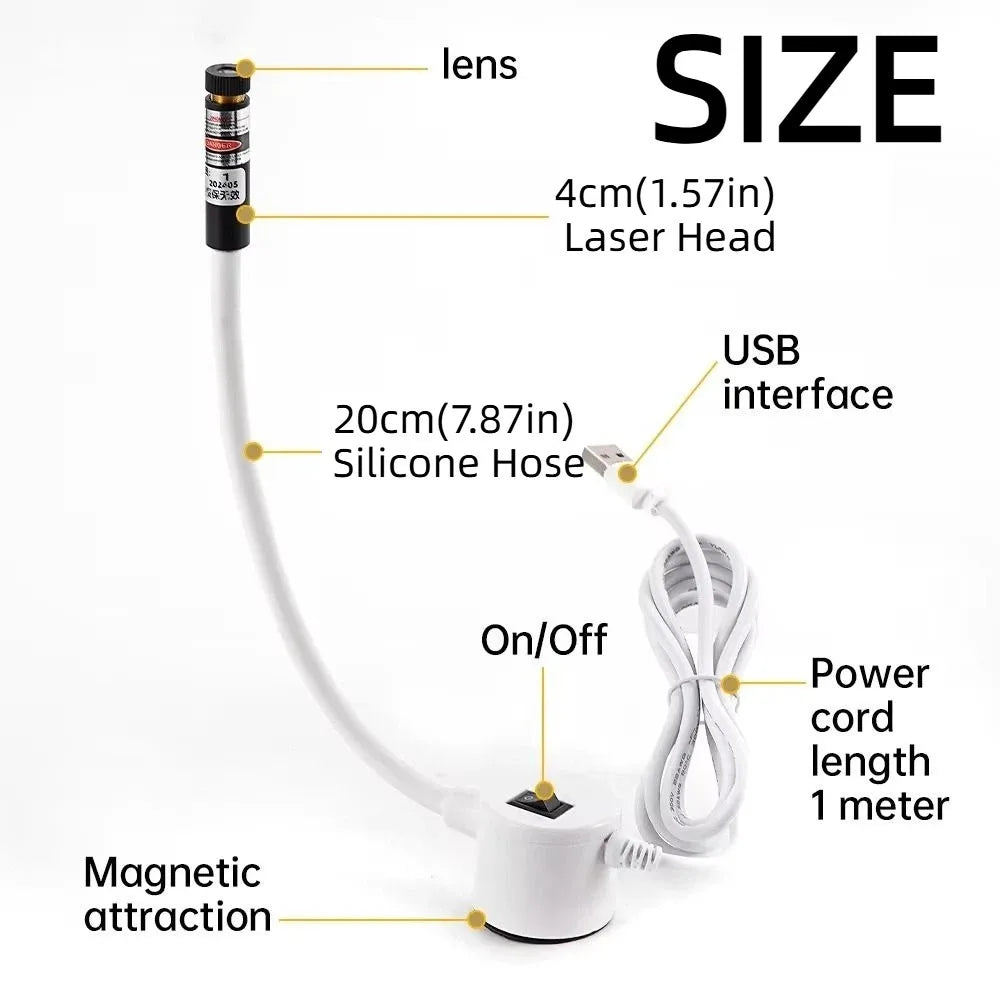 Red Laser Sewing Laser Guide Adjustable Hose 5MW/100MW Sewing Machine Light Magnetic Base Dot Line Cross Head Vue