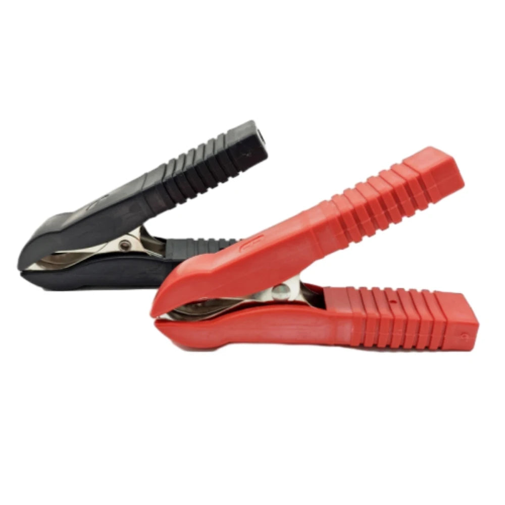10PCS 35A Red+Black 77.6mm Crocodile Battery Test Clip Iron Plated Nickel Fully Sheathed Wiring Power Test Clamp Crocodile Clamp Vue Default Title