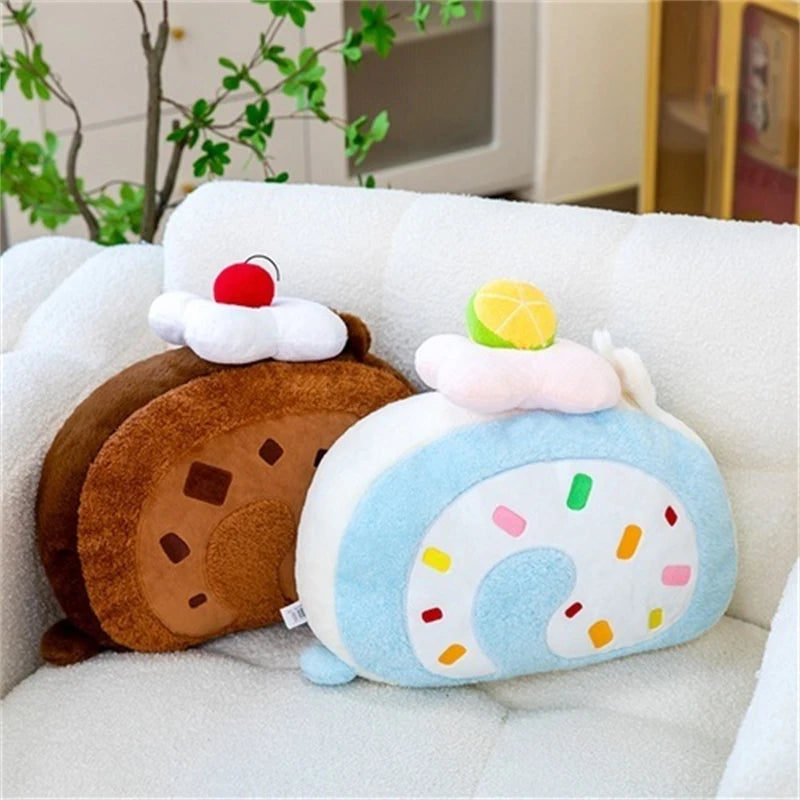 Cake Roll Pillow Soft Fluffy Cushion With Cute Animal Dessert Prints For Kids And Teens Bedroom Sofa Party Decor Cozy Gift Vue