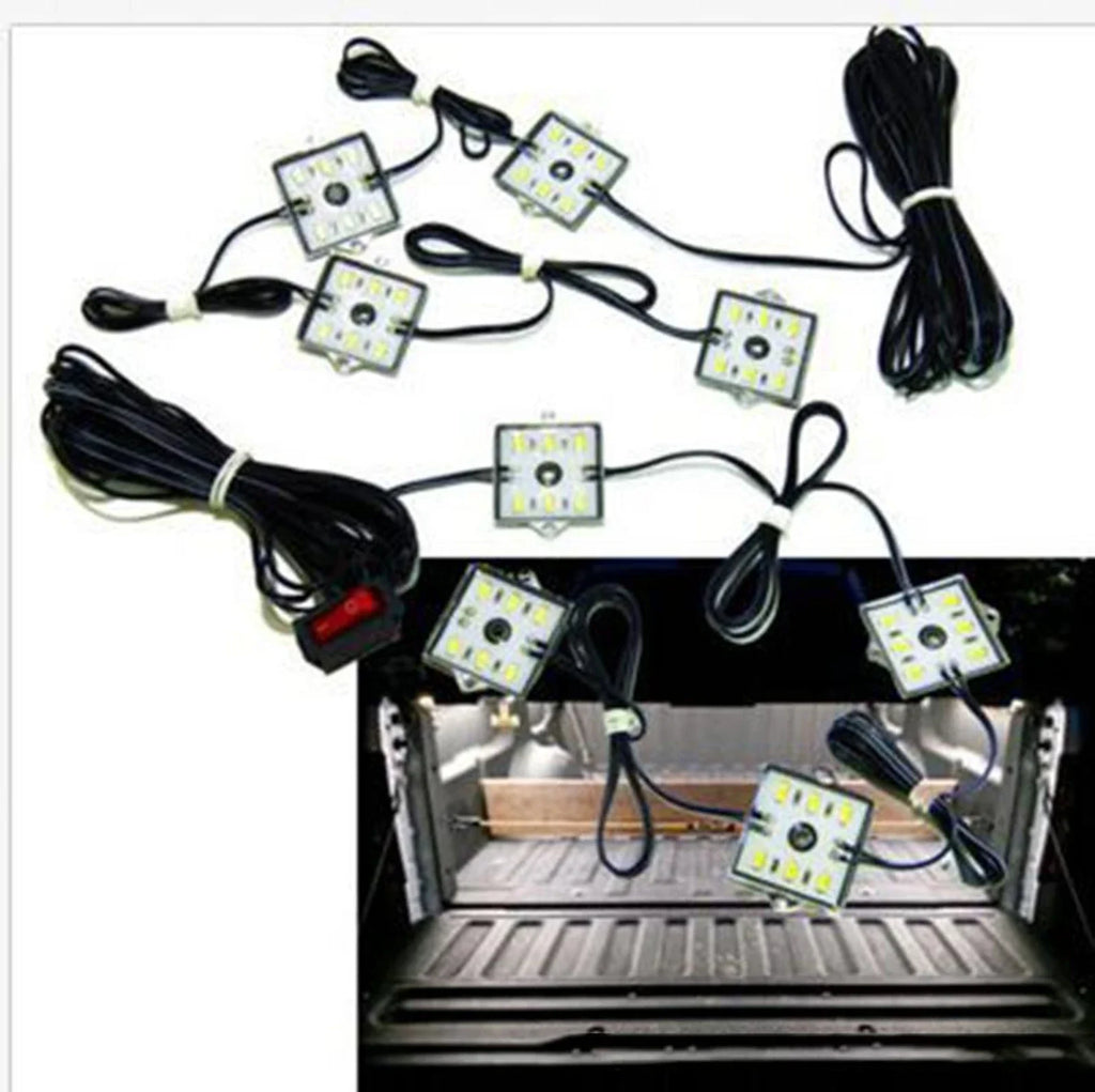 8/10Pcs Universal Truck Bed Trunk Lighting Strip 6000K White LEDs Light For BMW/Toyota/Tundra/Chevy Truck Pickup Vue