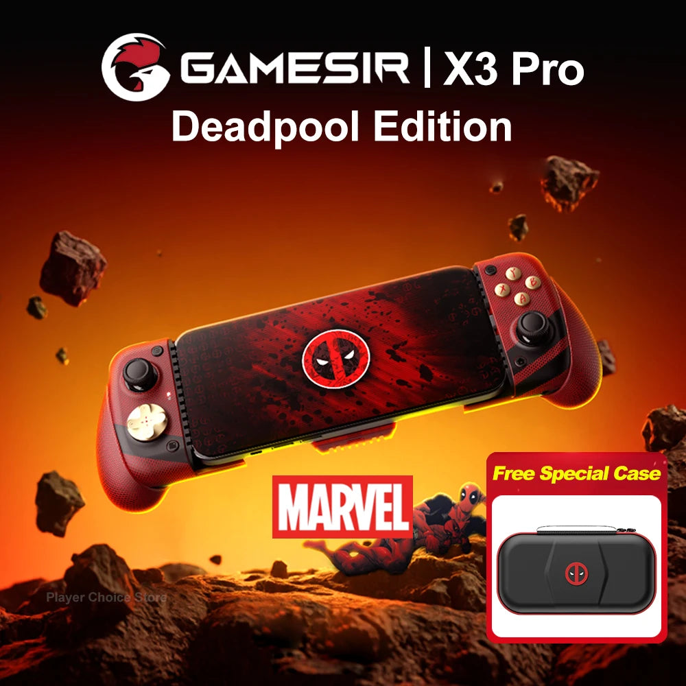 GameSir X3 Pro Deadpool Edition Mobile Gaming Controller with Integrated Cooler for iPhone 17/16/15 Series Android Phone Gamepad Vue