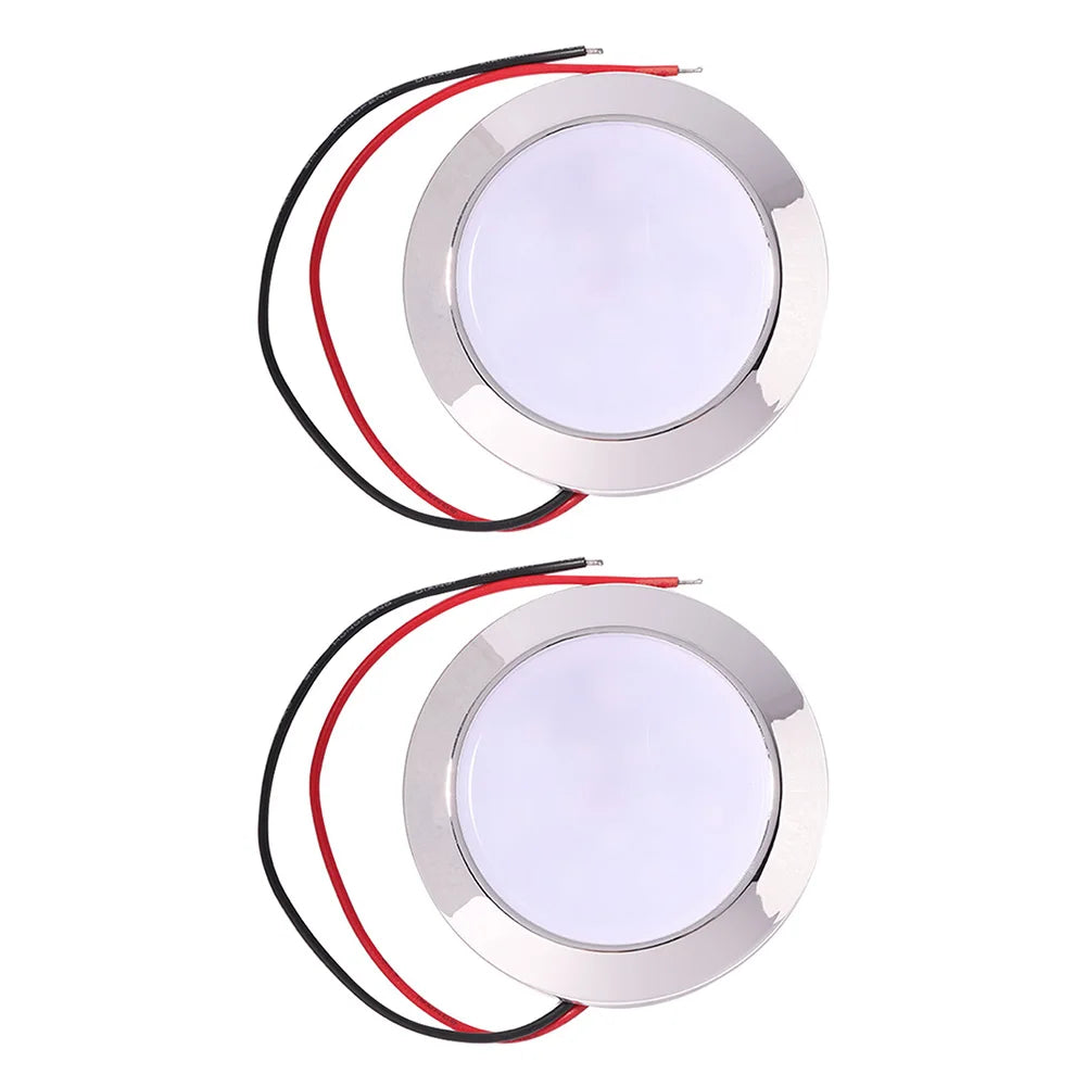 12V Round Shape Motorhome LED Lights 200LM Auto Dome Reading Lamp 1.8W 24 SMT LED Panel RV Ceiling Lamp for Boat Camping Trailer Vue