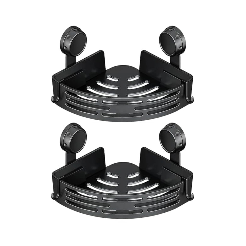 Triangle Corner Shower Caddy with Hooks – No Drilling Shower Corner Caddy Vue Black 2 Pack China Mainland