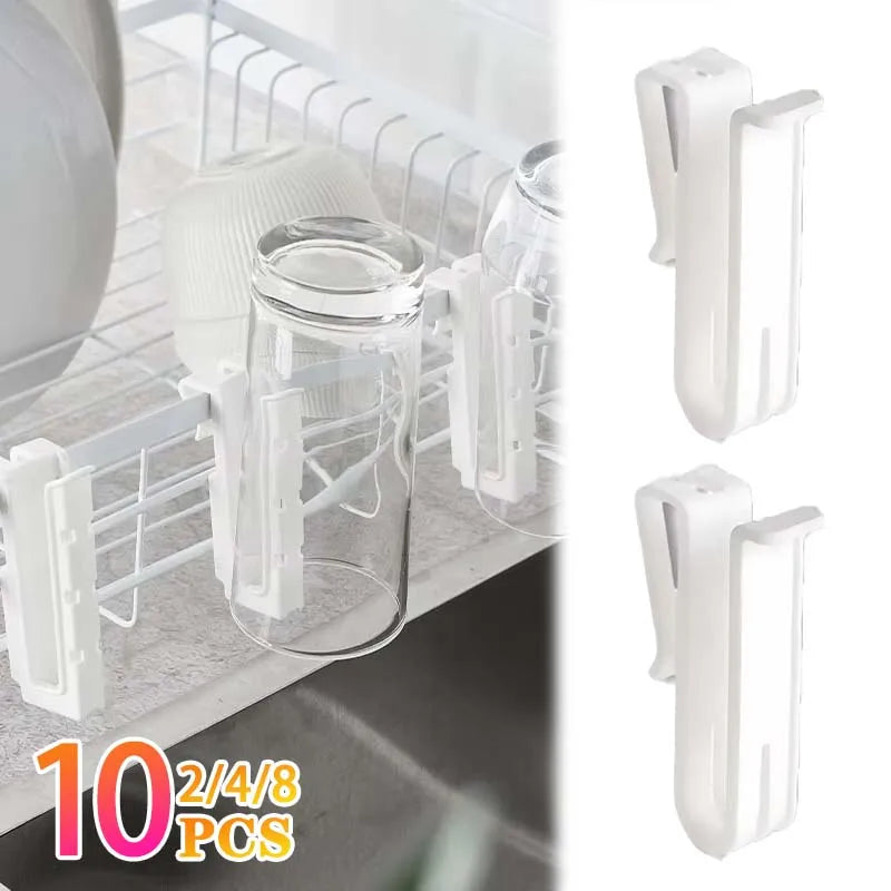 2-10PCS Cup Drying Rack Mini Hanging Organizer Wall Mounted Upside Down Drainer Storage Cup Holder Kitchen Living Room Shelf Vue