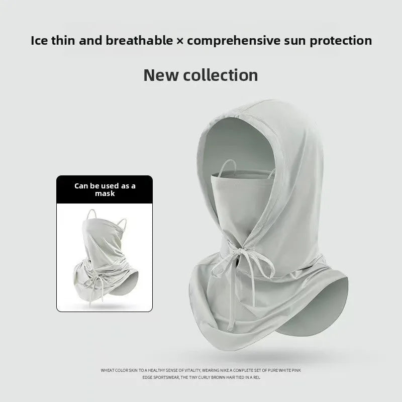 Full Face UV Protection Mask for Women Summer Ice Silk Breathable Sun Cover for Driving Cycling Outdoor Cooling Vue