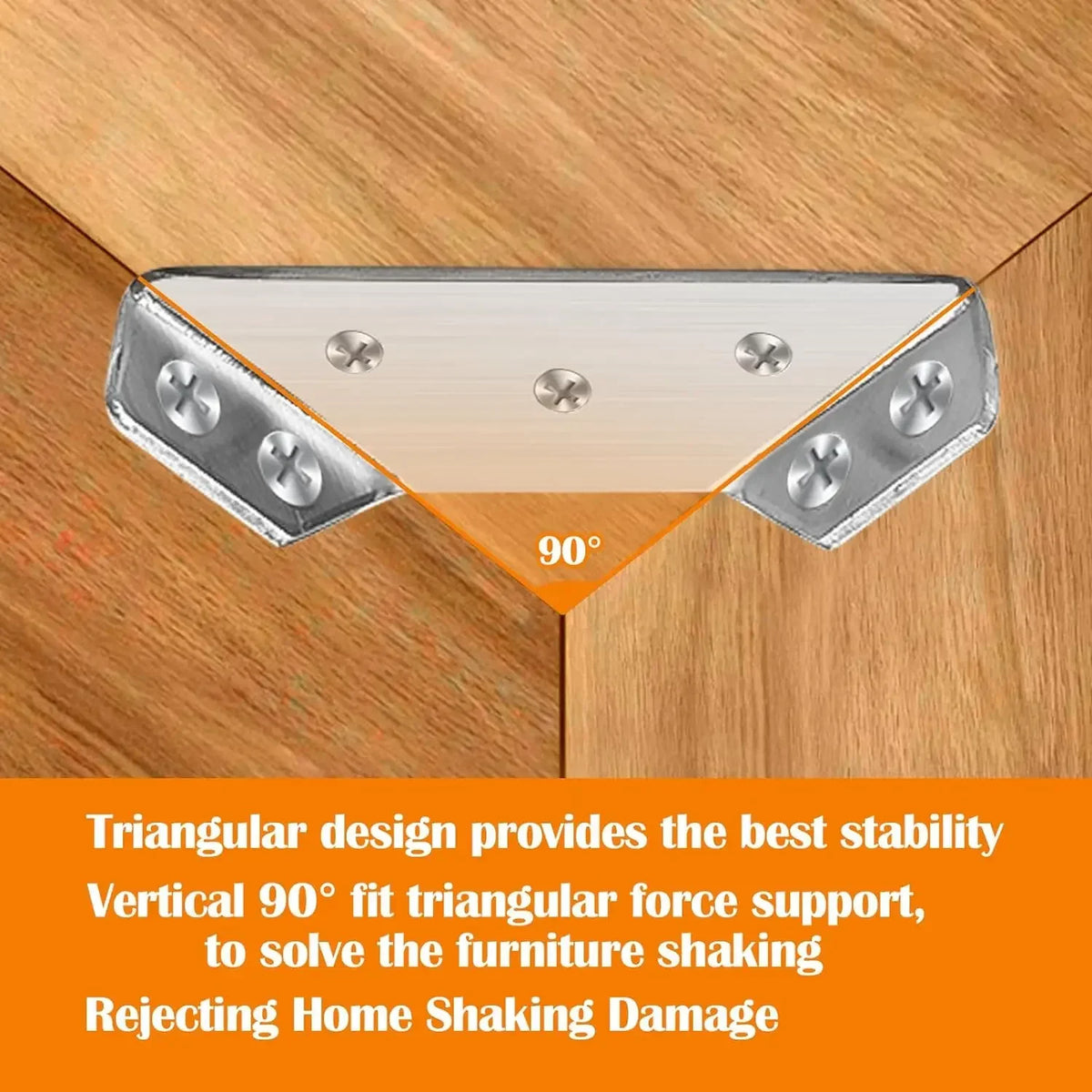 4-80PC Stainless Steel 90 Degree Corner Brace Multipurpose for Cabinet Shelf Drawer Mounting Support Reinforcement Home Wall Fix Vue