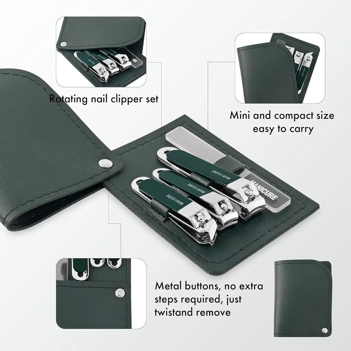 Stainless Steel 4 Pcs Nail Clipper Manicure Set Travel Manicure Grooming Kit Nail Clipp Professional Men/Women Nail Clippers Kit Vue