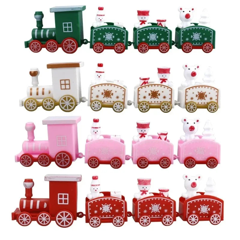 Christmas Miniature Train Decoration Santa Claus Holiday Festive Table Ornament Baking Decoration Scene Prop Home Display Vue