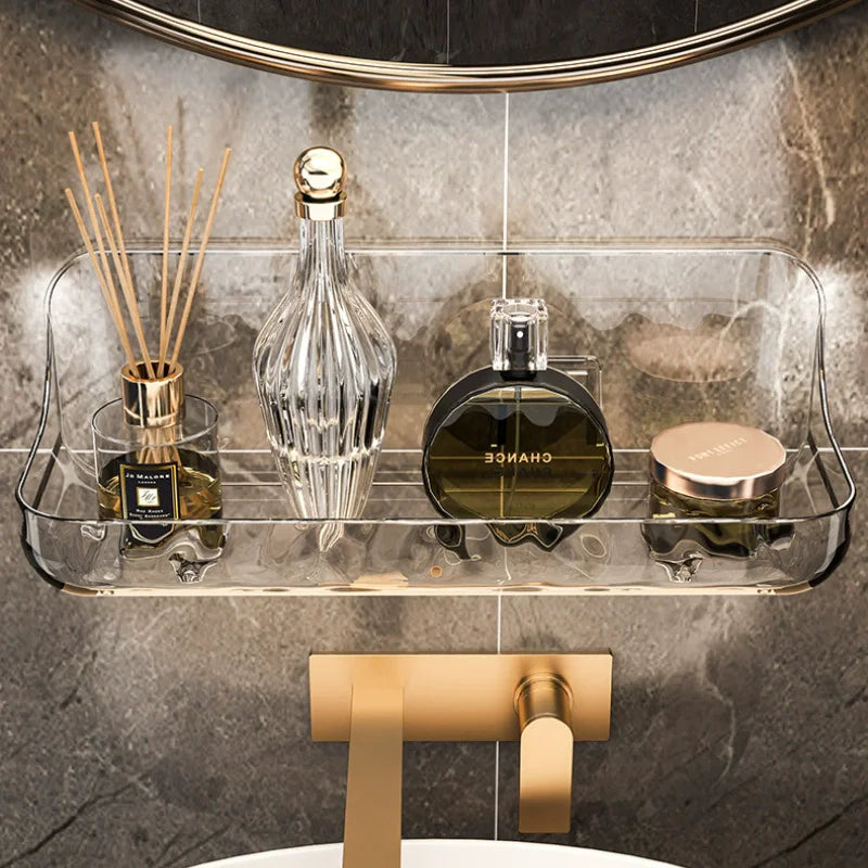 Acryl Bathroom Shelf No Drill Organizer Shower Storage Rack Washstand Cosmetics Storage Rack Wall Mounted Toilet Shampoo Holder Vue