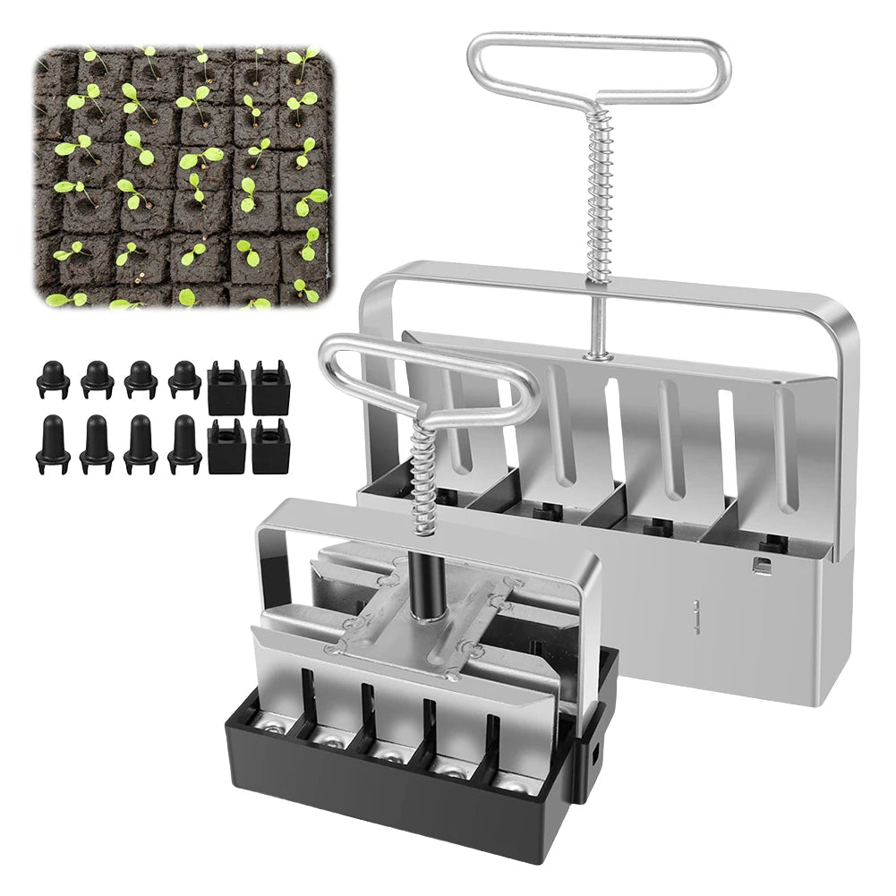 2-Piece Handheld Soil Block Maker Set – Seedling Blocker Tool Soil Block Maker Vue
