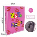 Pink Hidden Book Safe Box Code/Key Lock Steel Simulation Book Money Cash Organizer Box Piggy Bank Home Office Storage Stash Box Vue L Key