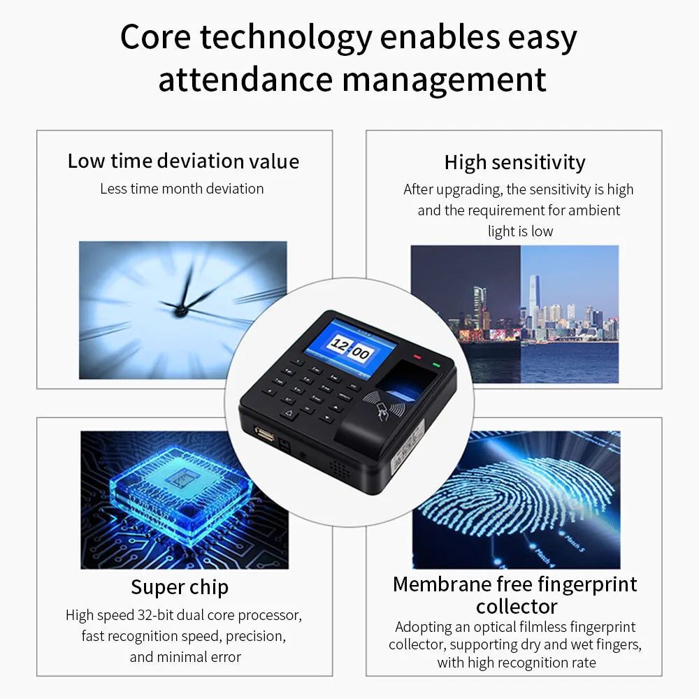 Biometric Fingerprint Access Control Intercom Time Attendance Machine Digital Electric RFID Code System For Door Lock Keys Tags Vue