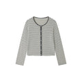 Striped Linen Cardigan for Women, Button Down Shirt, Summer Blouse, Breathable Thin Fabric, Daily Office Vue M 1PCS-KS-T-pattern