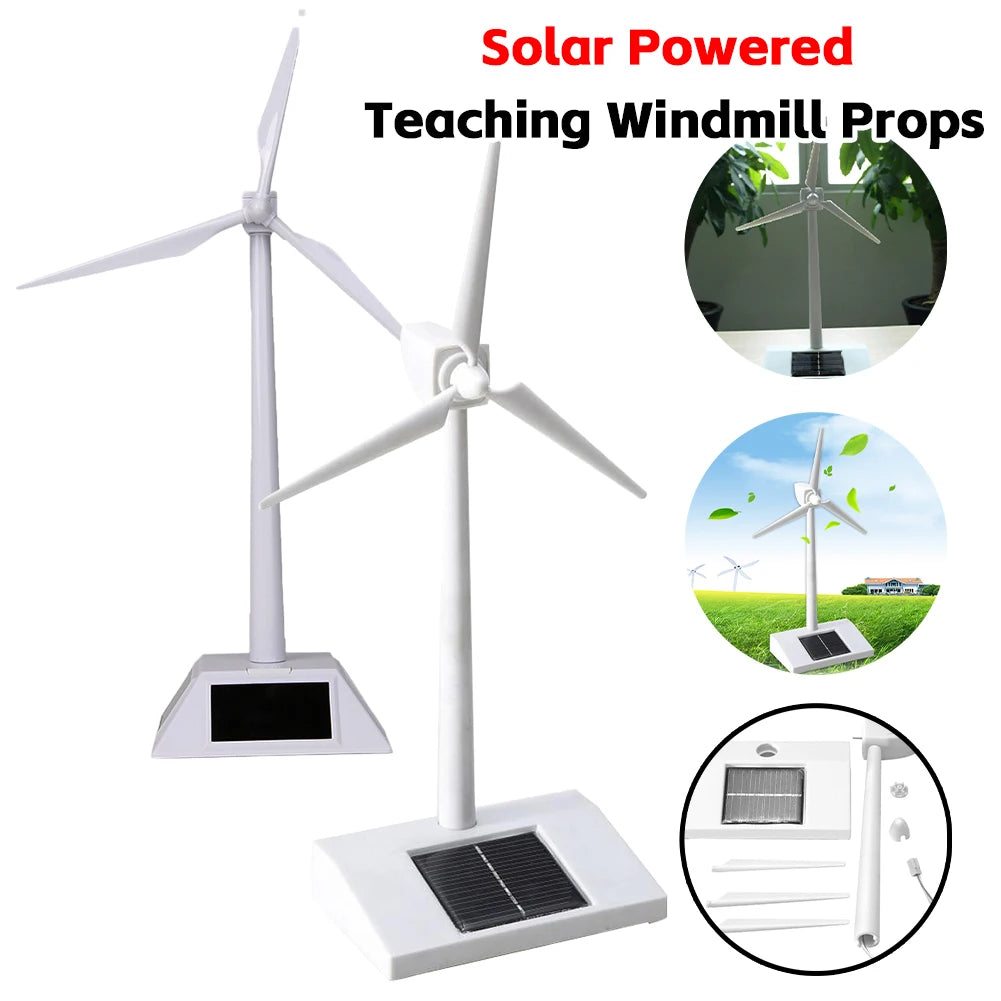 Solar Powered 3D Windmill Model – Rotating Teaching Display Prop Solar STEM Model Vue