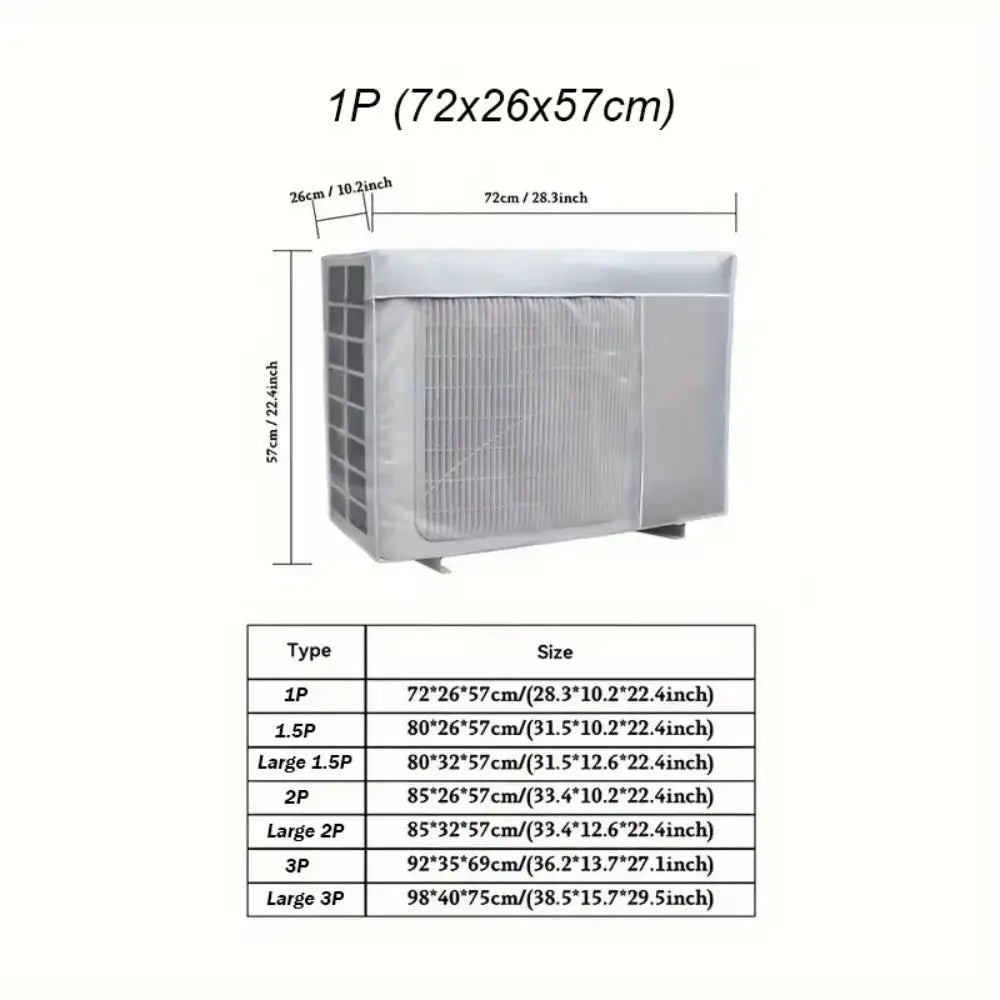Silver Air Conditioner Cover Multisize Dustproof Waterproof Dust